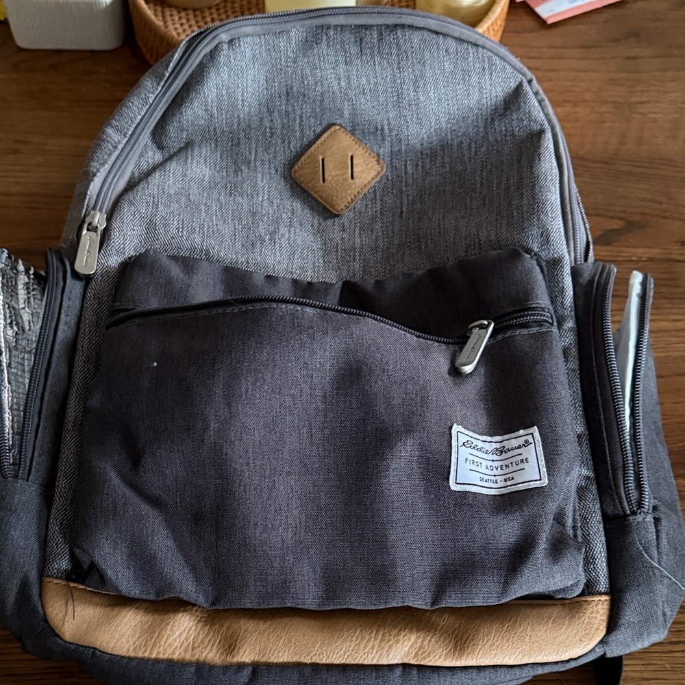 Stylish Gray and Tan Backpack